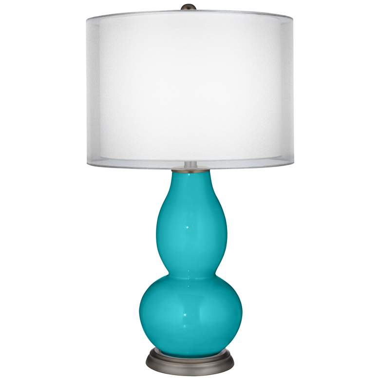 Image 1 Surfer Blue Sheer Double Shade Double Gourd Table Lamp