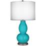 Surfer Blue Sheer Double Shade Double Gourd Table Lamp