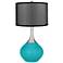Surfer Blue Spencer Table Lamp with Organza Black Shade