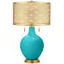 Surfer Blue Toby Brass Metal Shade Table Lamp
