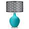Surfer Blue Toby Table Lamp With Black Metal Shade