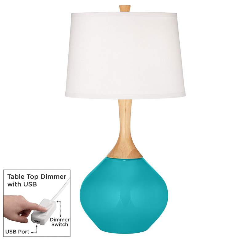 Image 1 Surfer Blue Wexler Table Lamp with Dimmer