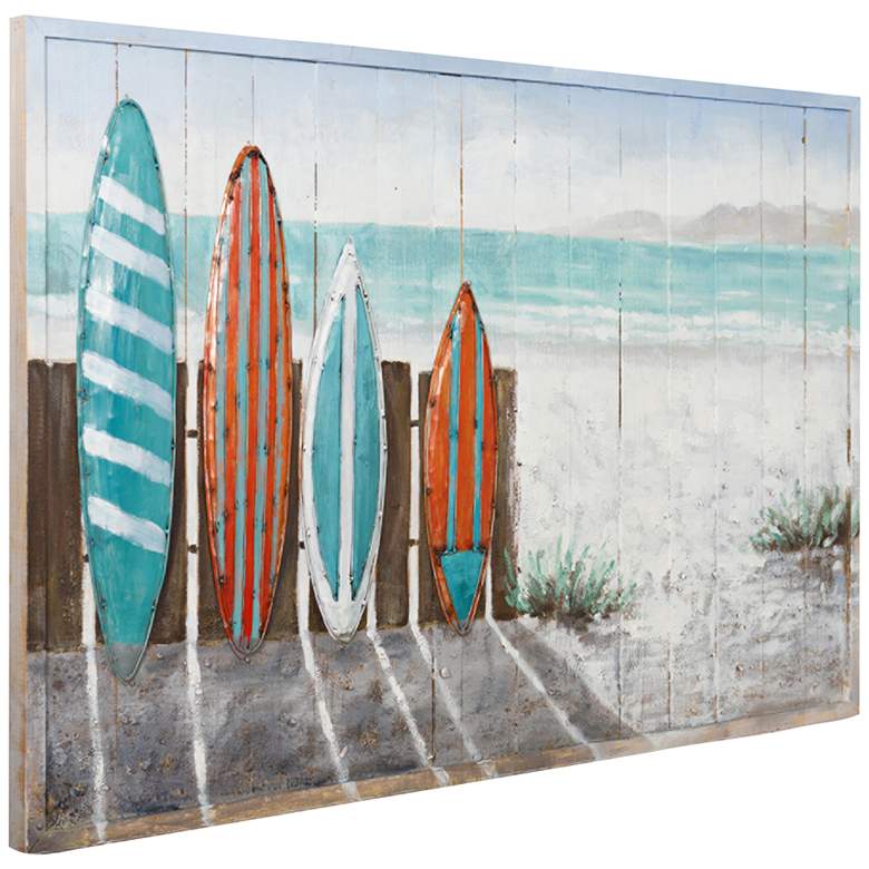 Image 1 Surfer&#39;s Paradise 48 inch Wide Mix-Media Rectangular Wall Art