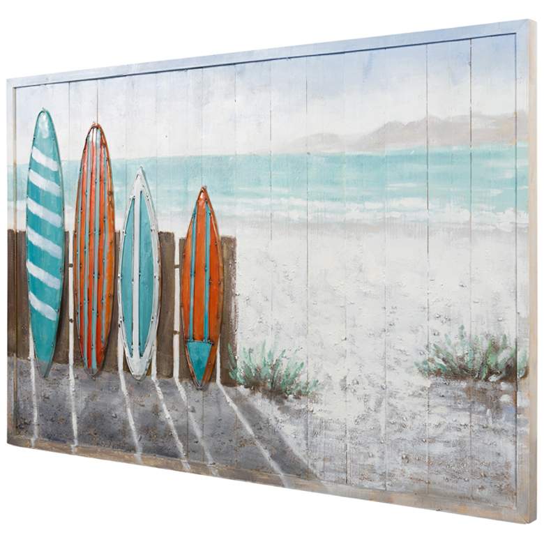 Image 3 Surfer&#39;s Paradise 48 inch Wide Mix-Media Rectangular Wall Art more views