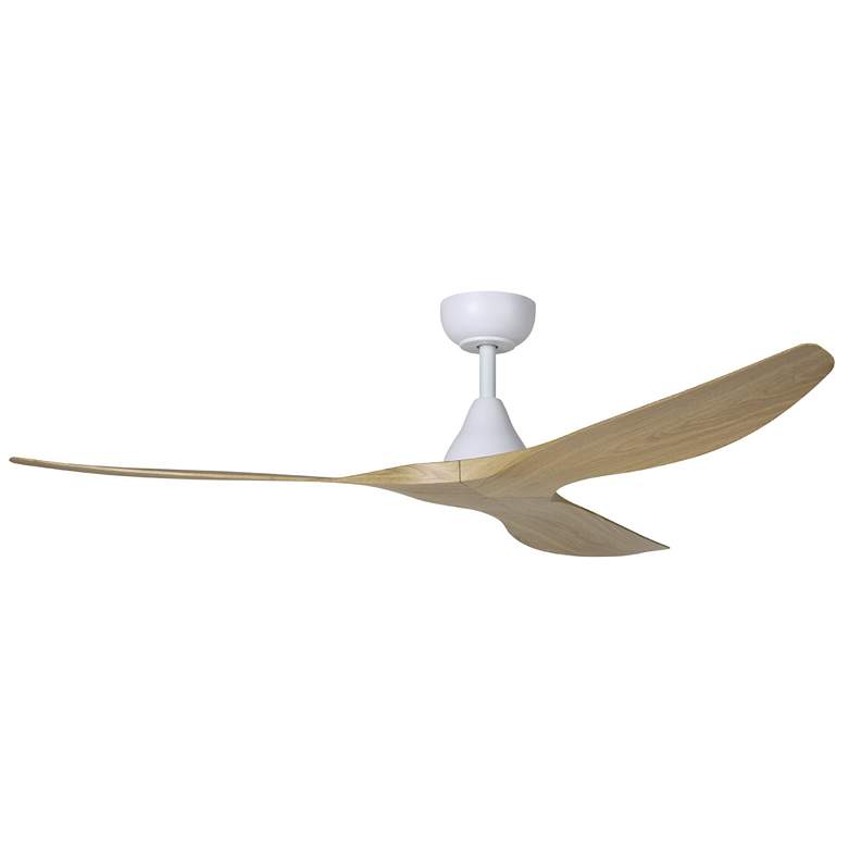Image 1 Surfline 60" 3-Blade Fan w/ 5 Speed Remote Coastal Oak Blades/White Ac