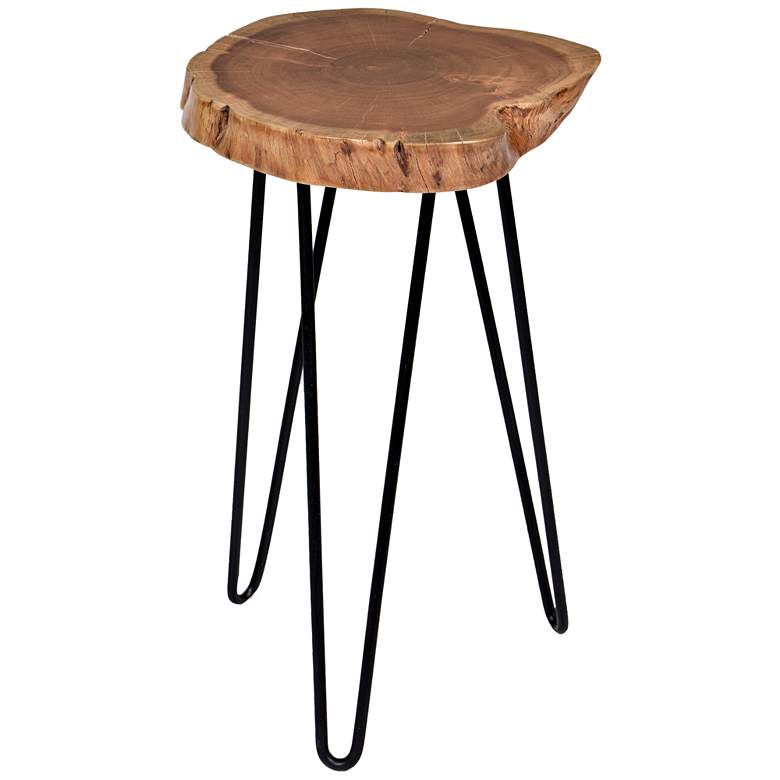 Image 2 Suri 22 inch Wide Natural Wood and Black Accent Table more views