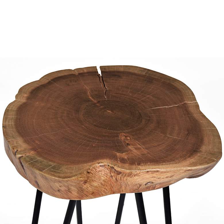 Image 3 Suri 22" Wide Natural Wood and Black Accent Table more views