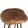 Suri 22" Wide Natural Wood and Black Accent Table