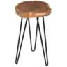 Suri 22" Wide Natural Wood and Black Accent Table