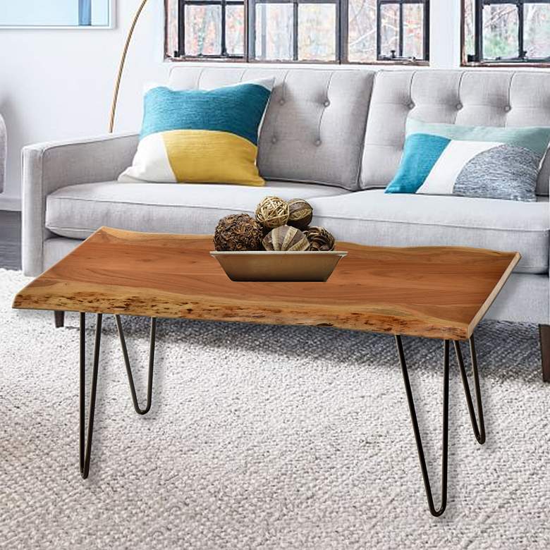 Image 1 Suri 40 inch Wide Natural Wood Rectangular Coffee Table