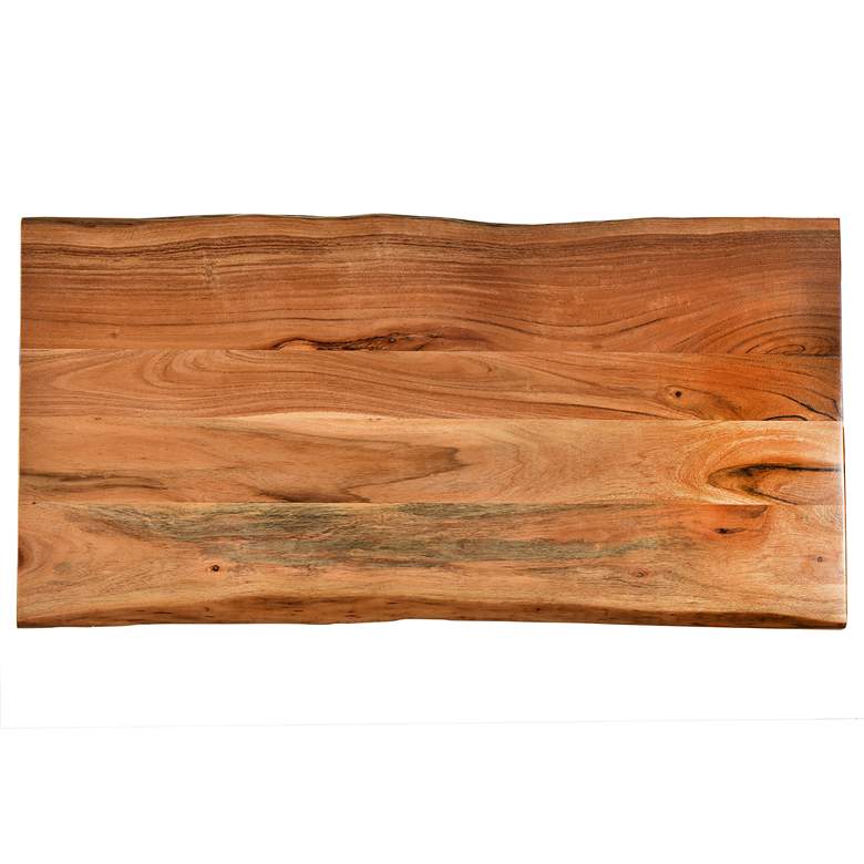 Image 4 Suri 42" Wide Natural Wood and Black Metal Bar Table more views