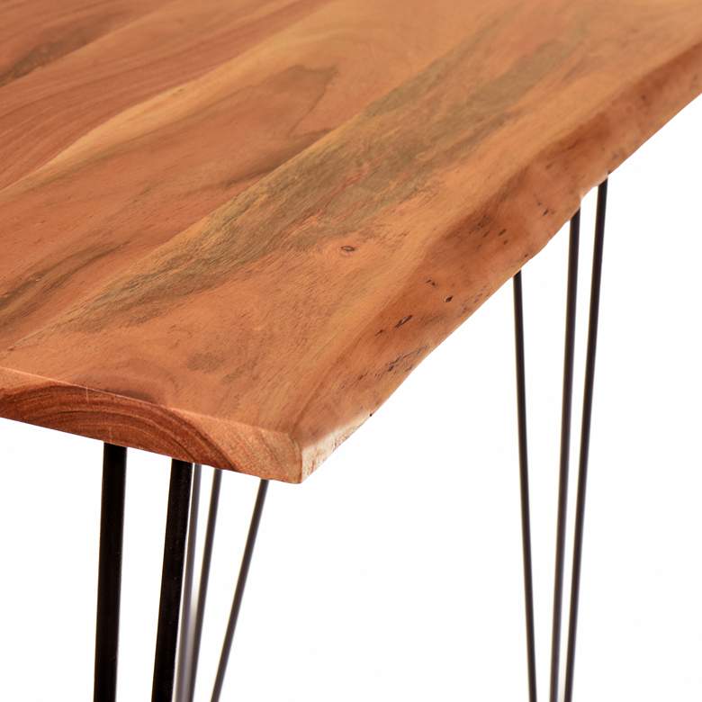 Image 5 Suri 42 inch Wide Natural Wood and Black Metal Bar Table more views