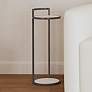 Surrey 10" Wide Black Steel and White Marble Scatter Table