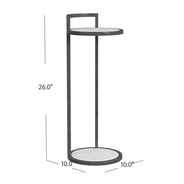 Image 5 Surrey 10" Wide Black Steel and White Marble Scatter Table more views