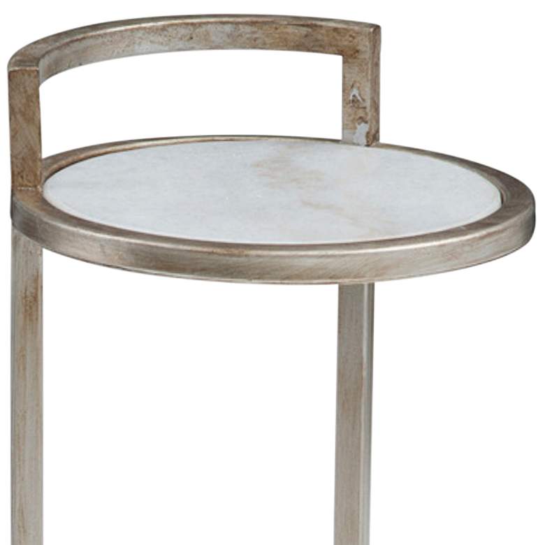 Image 2 Surrey 10 inch Wide Silver Steel and White Marble Scatter Table more views