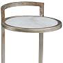 Surrey 10" Wide Silver Steel and White Marble Scatter Table