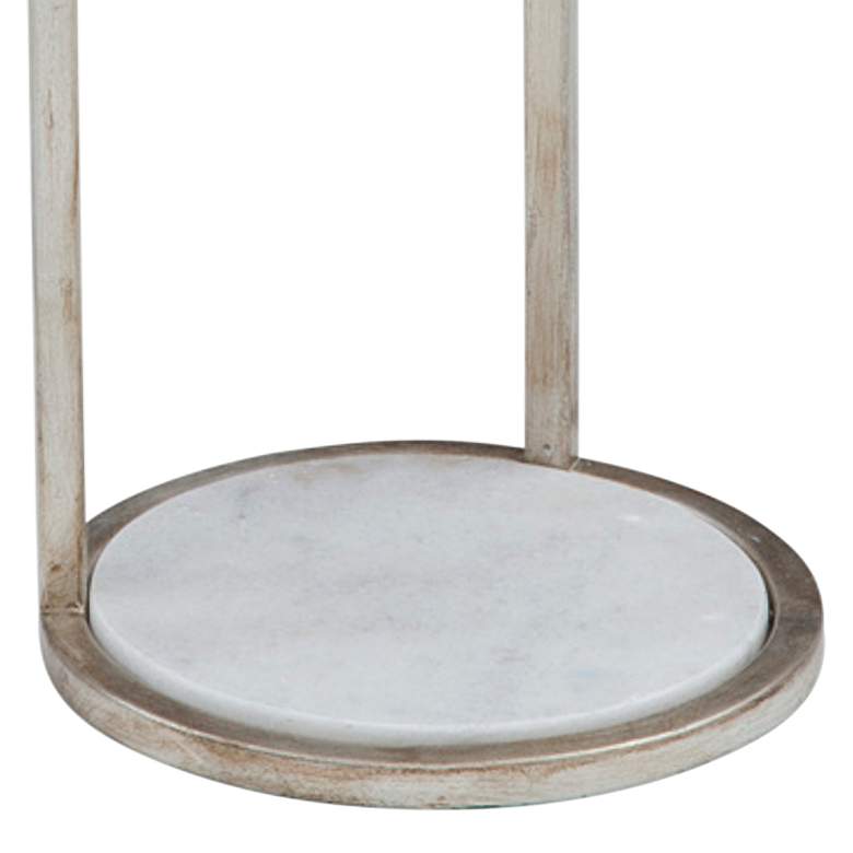 Image 3 Surrey 10" Wide Silver Steel and White Marble Scatter Table more views