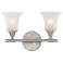 Surrey; 2 Light; Vanity Fixture with Frosted Glass