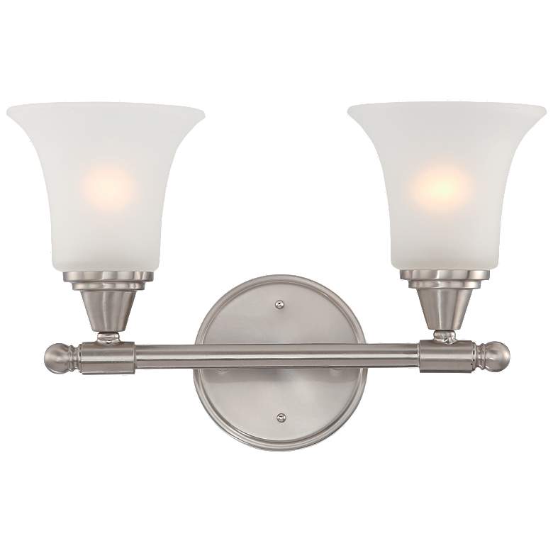Image 1 Surrey; 2 Light; Vanity Fixture with Frosted Glass