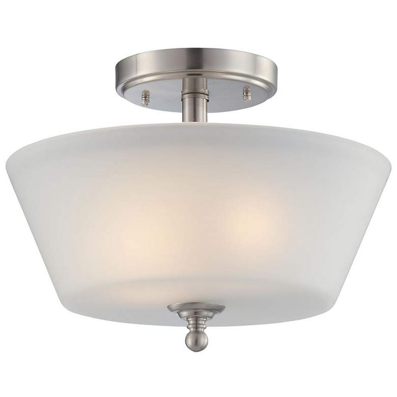 Image 1 Surrey; 3 Light; Semi-Flush Fixture with Frosted Glass