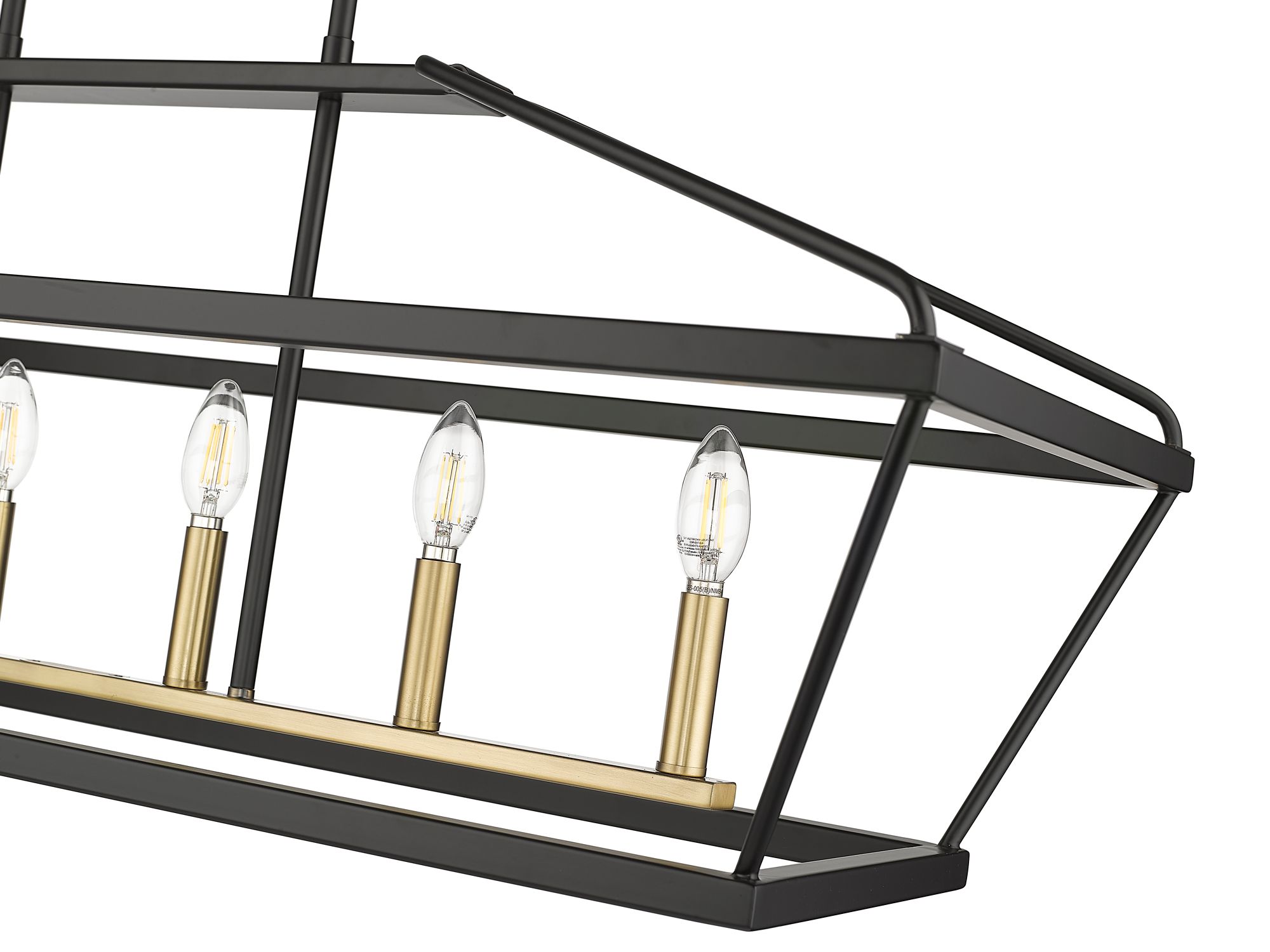 Image 6 Surrey 42" Wide Black and Brass 6-Light Linear Chandelier more views