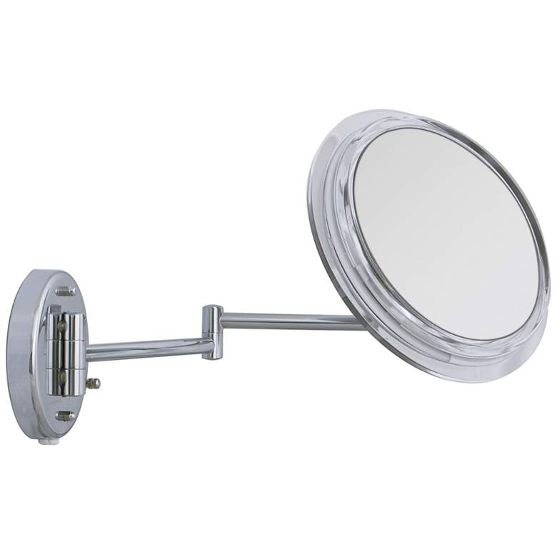 Image 1 Surround Lighted Chrome Wall Mounted 5X Magnifying Mirror