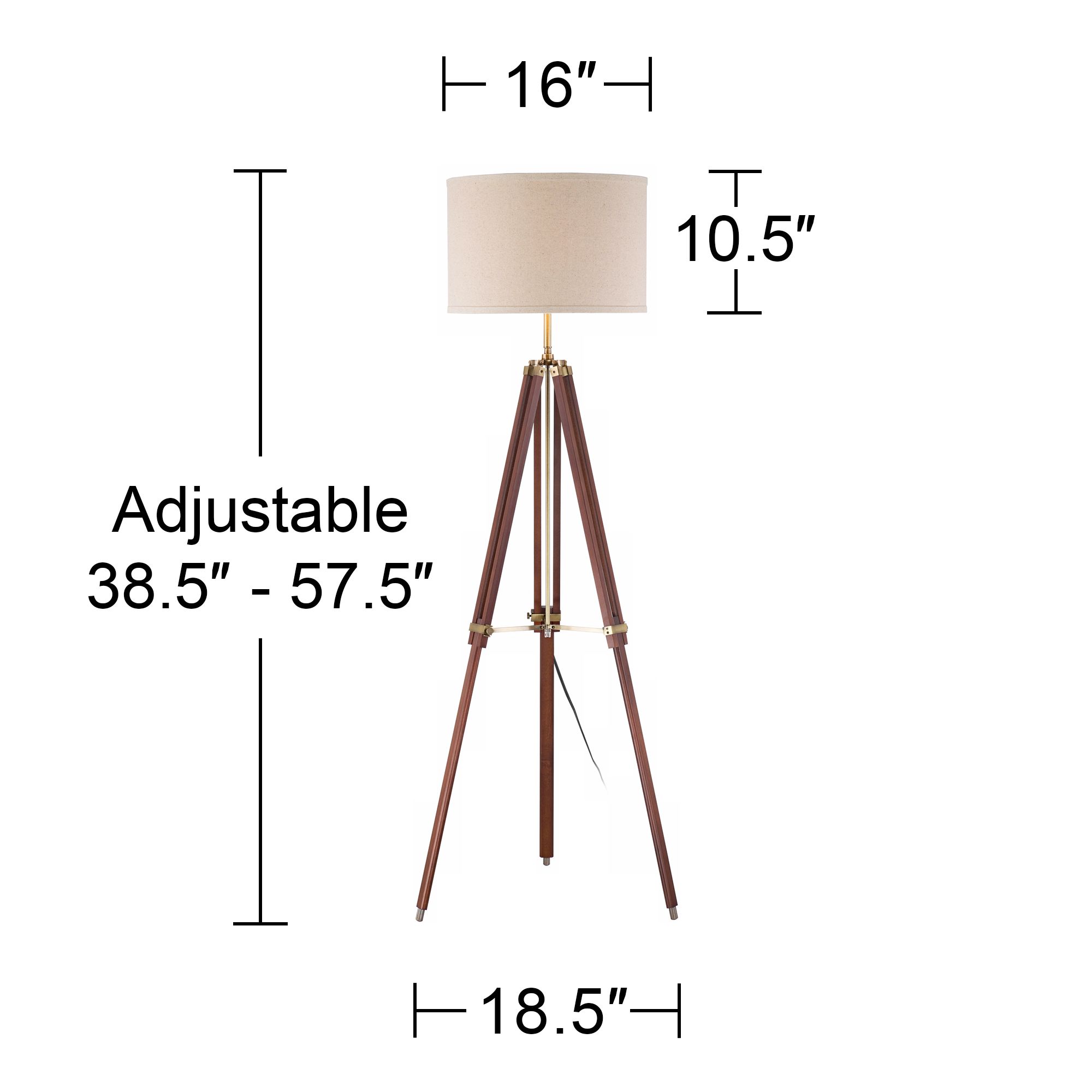 surveyor cherry wood tripod floor lamp by possini euro