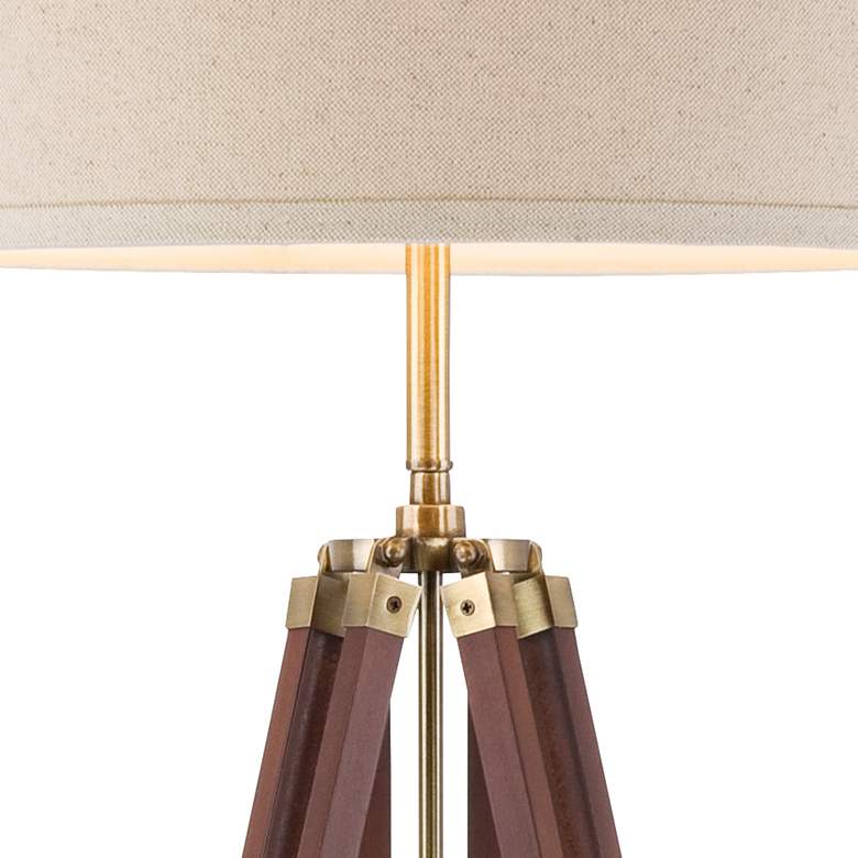 Image 4 Surveyor Cherry Wood Tripod Floor Lamp w/ Smart Socket more views