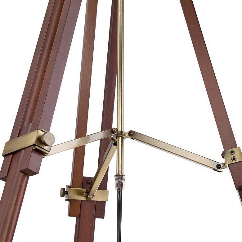 Image 5 Surveyor Cherry Wood Tripod Floor Lamp w/ Smart Socket more views