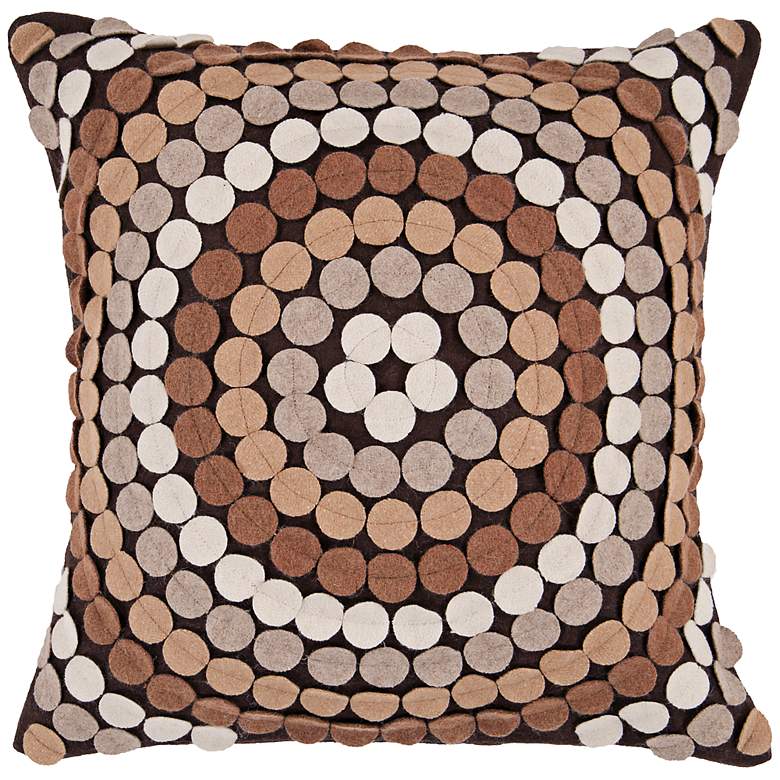 Image 1 Surya 18 inch Square Circle Design Espresso Decorative Pillow