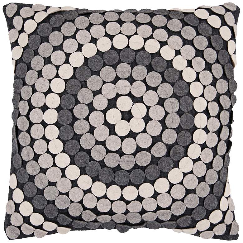Image 1 Surya 18 inch Square Circle Design Gray Decorative Pillow