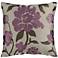 Surya 18" Square Gray and Grape Floral Throw Pillow
