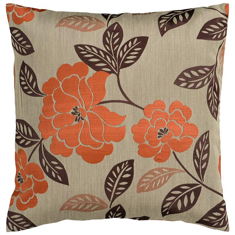 Image 1 Surya 18" Square Gray Sage Floral Throw Pillow