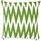 Surya 18" Square Ivory and Green Chevron Decorative Pillow