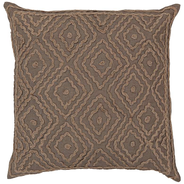 Image 1 Surya 18 inch Square Olive Raised Pattern Decorative Pillow