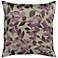 Surya 18" Square Oyster Gray and Plum Throw Pillow