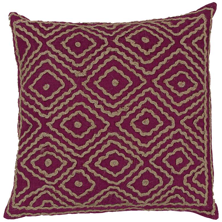 Image 1 Surya 18 inch Square Plum Raised Pattern Decorative Pillow