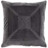 Surya Akira Charcoal Velvet 18&quot; Square Decorative Pillow