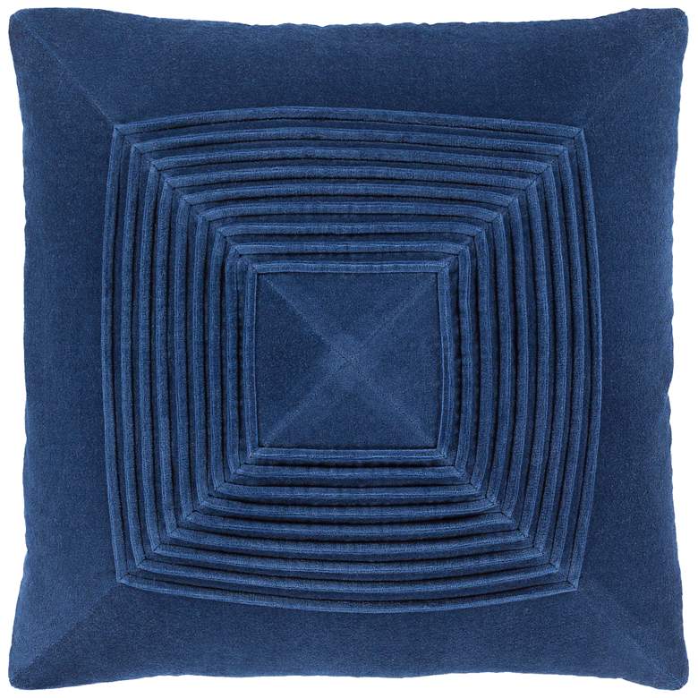 Image 1 Surya Akira Navy Velvet 18 inch Square Decorative Throw Pillow