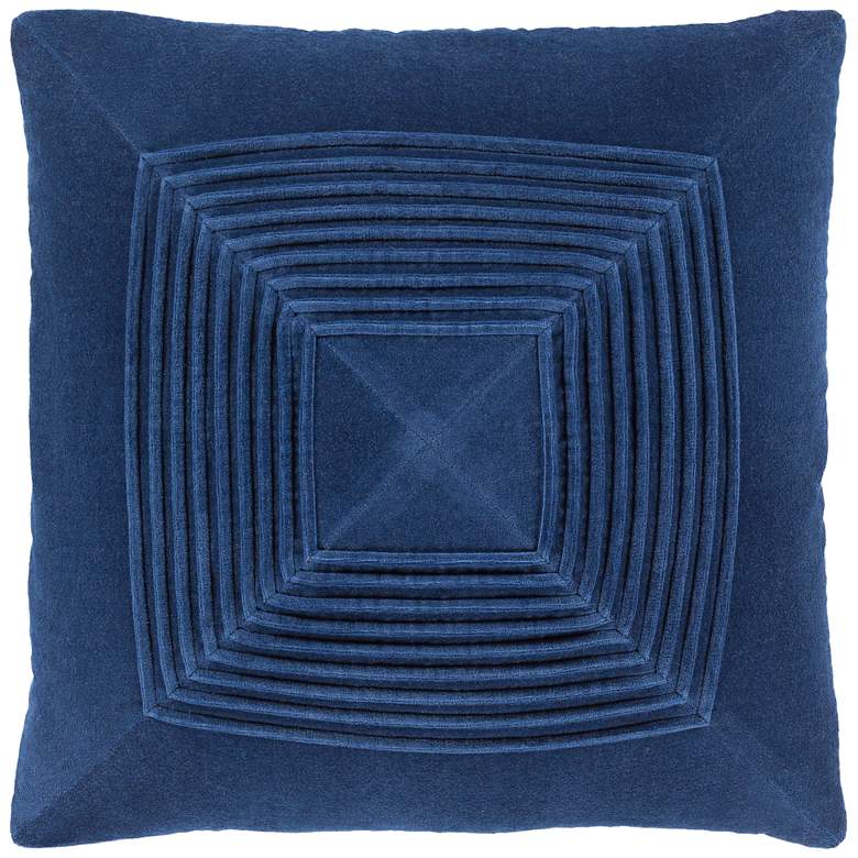 Image 1 Surya Akira Navy Velvet 20" Square Decorative Throw Pillow