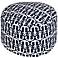 Surya Anchors India Ink Navy Round Pouf Ottoman