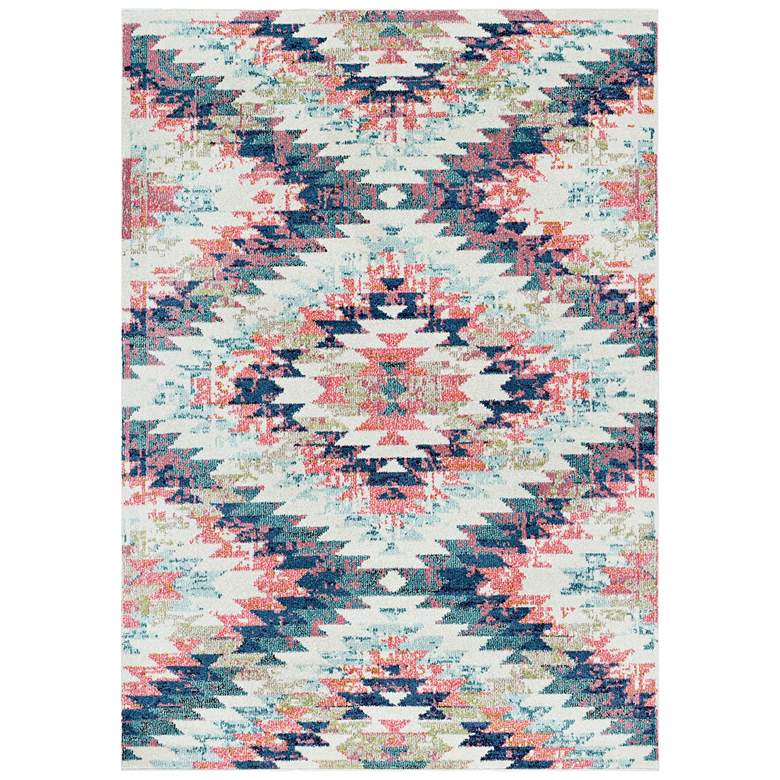 Image 2 Surya Anika 5&#39;3 inchx7&#39;3 inch Dark Blue and Bright Pink Area Rug