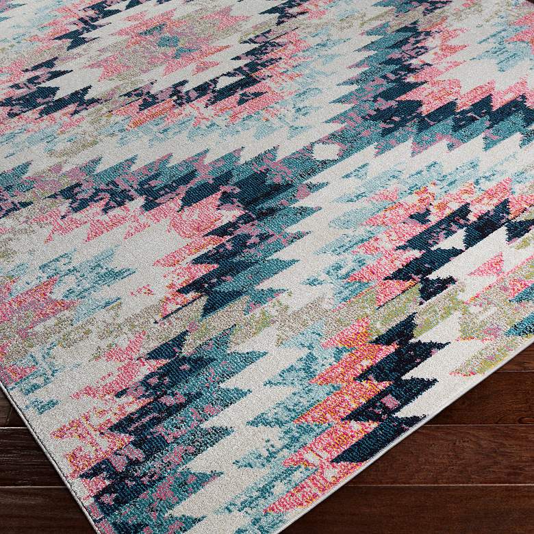 Image 3 Surya Anika 5&#39;3 inchx7&#39;3 inch Dark Blue and Bright Pink Area Rug more views