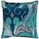 Surya Ara Lilac and Aqua 20" Square Decorative Throw Pillow