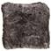 Surya Asena White and Black Faux Fur 20" Square Thow Pillow