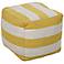Surya Aurora Yellow Wool Thick Stripe Square Pouf Ottoman