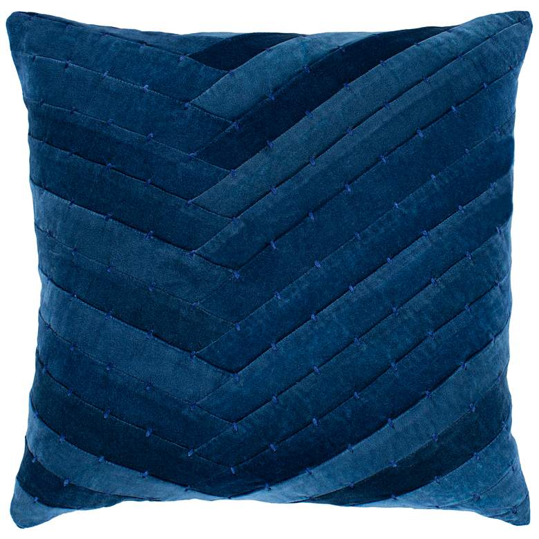 Image 1 Surya Aviana Dark Blue w/ Navy 18 inch Square Decorative Pillow