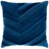 Surya Aviana Dark Blue w/ Navy 22&quot; Square Decorative Pillow