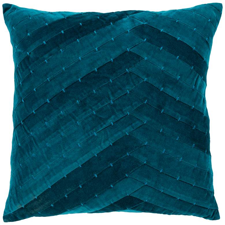 Image 1 Surya Aviana Teal and Aqua 20 inch Square Decorative Pillow