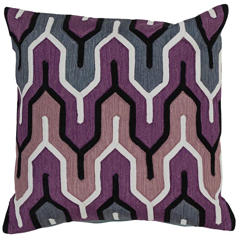 Image 1 Surya Aztec Blue and Purple 18 inch Square Throw Pillow
